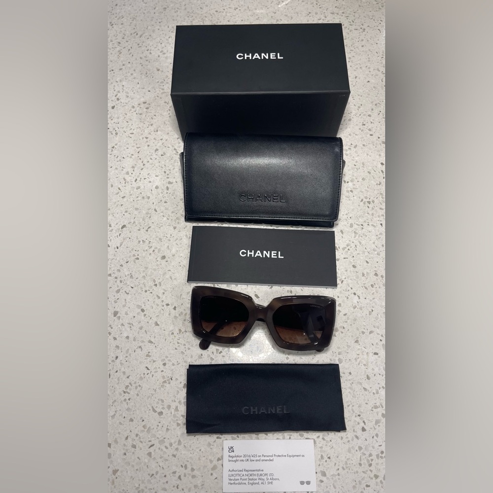 CHANEL Brown Sunglasses